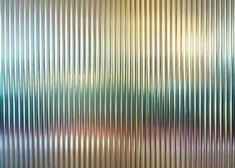 Reeded Glass. Modern crystal backdrop with translucent stripes. Blue, Purple, Yellow, Green, Pink and Violet. Neon lines on transparent background for pattern. Colored Ribbed Background.