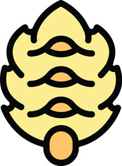 This illustration depicts a yellow cedar cone, showcasing its characteristic scales and seeds, symbolic of gymnosperm reproduction