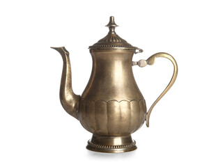 Vintage teapot on white background