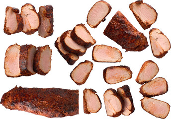 Grilled porc collection - Ready to use Premium PNG Cutout isolated image.
