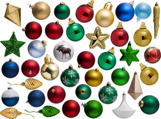 Christmas ornaments collection - Ready to use Premium PNG Cutout isolated image.