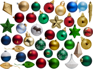Christmas ornaments collection - Ready to use Premium PNG Cutout isolated image.