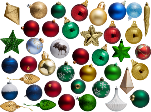Christmas ornaments collection - Ready to use Premium PNG Cutout isolated image.