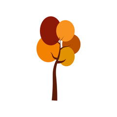 Autumn, cozy set Trees of leaves, and acorns. Vector illustration.
