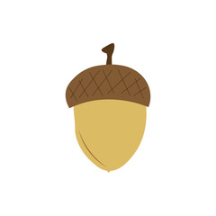 Autumn, cozy set of leaves, and acorns. Vector illustration.