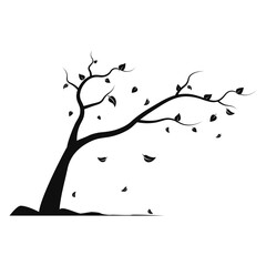 Autumn, cozy set Trees of leaves, and acorns. Vector illustration.