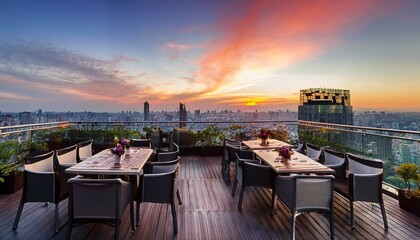 Naklejka premium romantic dinner at sunset