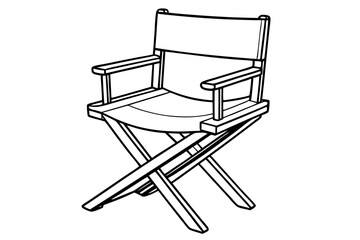 Minimalist Director’s Chair Vector | Stylish Icon for Film & Media Design