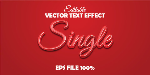 Single text effect, editable text style