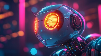 robot in chromatic style isolated