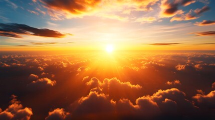 Naklejka premium A detailed 3D rendering of a circular city in the sky, the central spire made of glass and steel, with futuristic domed buildings spreading out, reflecting the sunlight in a misty cloud environment