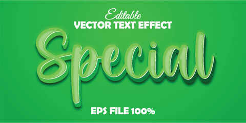 Special text effect, editable text style