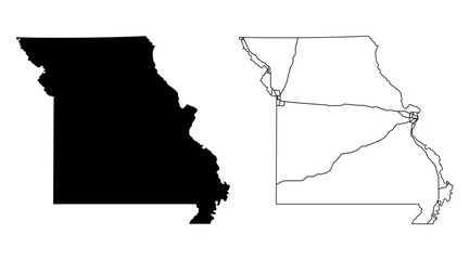 Missouri State Border With Interstate Highway Lines