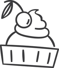 Handdrawn Ice Cream With Berry