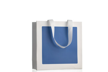 Paper bag on a white background.