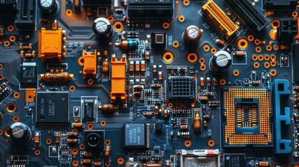 Close-up view of a circuit board with intricate components.