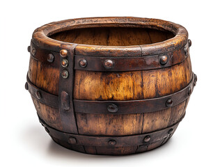 Fototapeta premium a wooden barrel with metal rivets