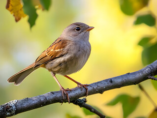 Fototapeta premium A small bird perched on a tree branch.