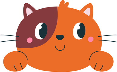 Fototapeta premium Childish Cat Head