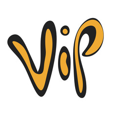 text of vip with black and yellow colours