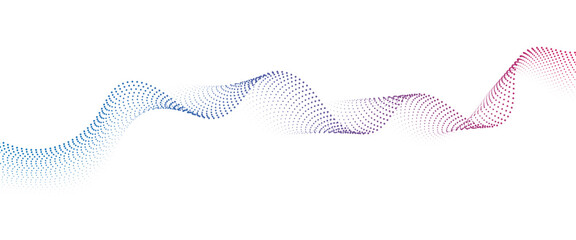 Flowing Dot Wave halftone gradient pattern on transparent background	
