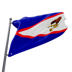 Asset 3D Realistic Flag of American Samoa with Transparent Background