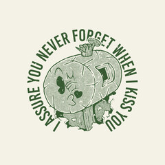 retro cartoon emblem of kissing hammer