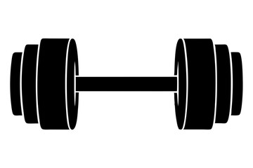 dumbbell flat silhouette icon illustration