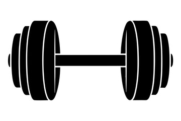 dumbbell flat silhouette icon illustration