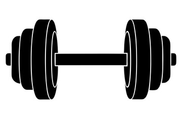 dumbbell flat silhouette icon illustration