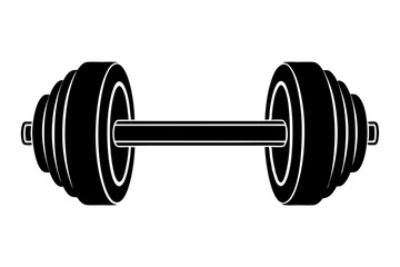 dumbbell flat silhouette icon illustration