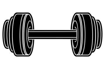 dumbbell flat silhouette icon illustration
