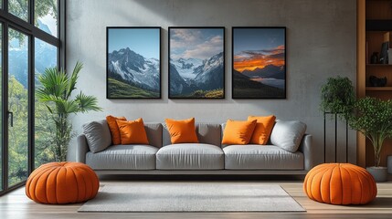 Obraz premium Mountain View Living Room