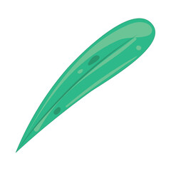 Single green leaf with smooth surface and pointed tip Vector