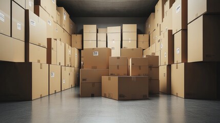 warehouse full of boxes generative ai
