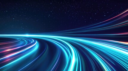 abstract background with blue and green glowing lines, fast concept