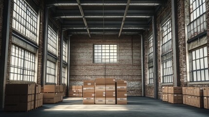 warehouse full of boxes generative ai