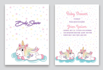 birthday invitation with unicorns