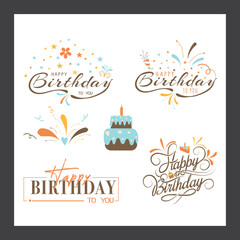 Happy Birthday Text Logo