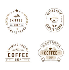 Ornate vintage frames, labels, scroll and logo coffee Classic .