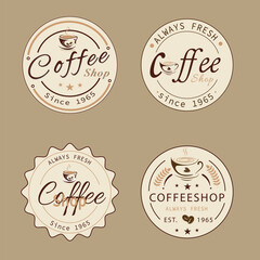 Ornate vintage frames, labels, scroll and logo coffee Classic .