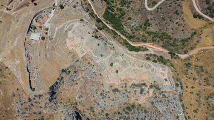 greece peloponnese region acrocorinth ancient city aerial view on daylight