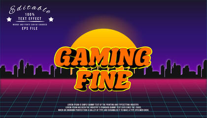 Gaming fine editable text effect with modern and simple style