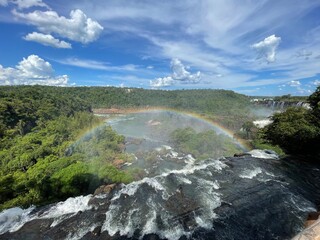 Rainbow with waterfall