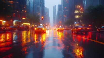 Obraz premium Neon towers light up the busy city streets vibrant images