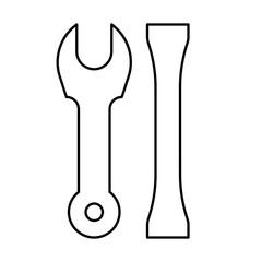wrench tool of car service and repairing with outline icon sets