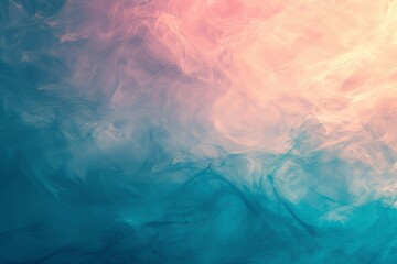 Obraz premium Abstract Teal and Peach Swirling Smoke Background