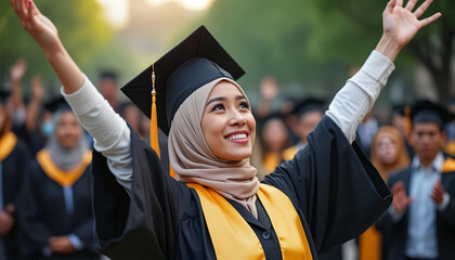 group of students in graduation gown