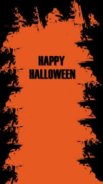 animation of bats flying on orange background, halloween background, vertical video