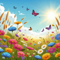 Obraz premium Nature Landscape vector illustration 